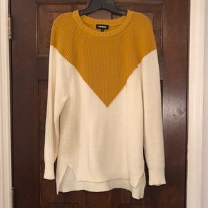 Express Chevron Crew Neck Sweater